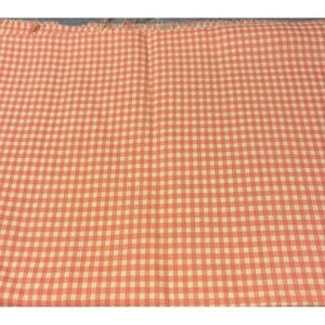Pink & Cream Gingham Checkered Fabric 1/2 Yard x 44" Cotton Blend Sewing Materia
